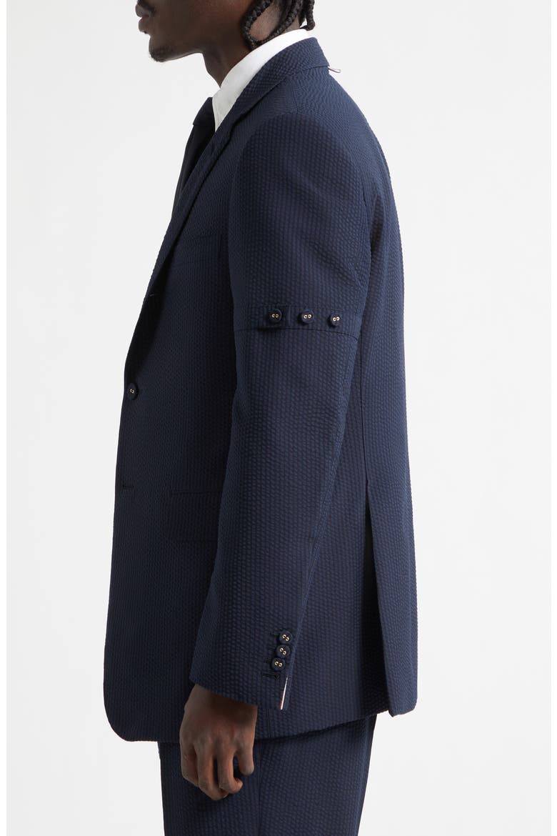 Armband Wool Seersucker Unconstructed Sport Coat, Alternate, color, NAVY