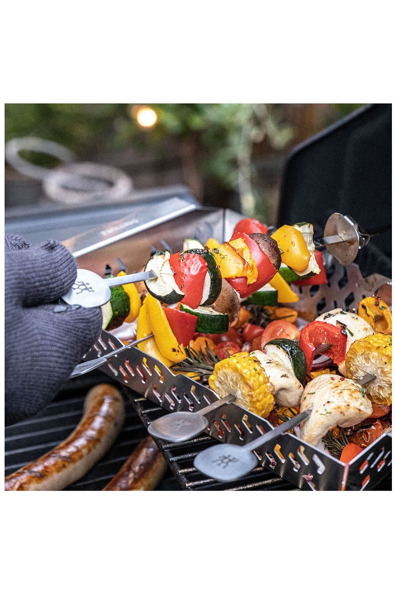 BBQ+ Set of 5 Skewers, Alternate, color, SILVER