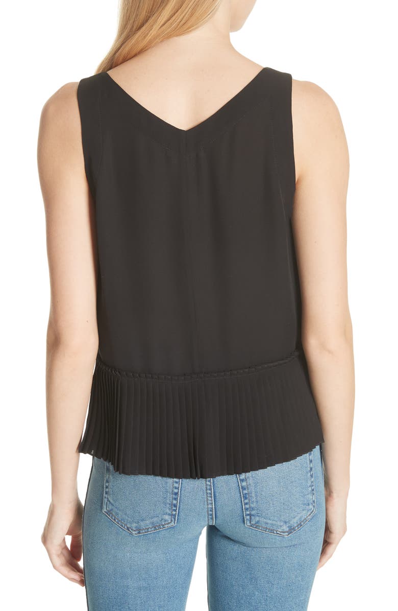 Rebecca Taylor Stretch Silk Tank Top, Alternate, color,