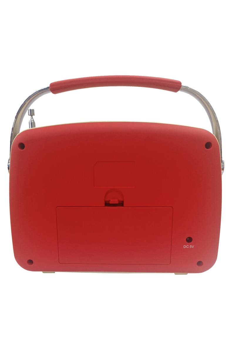 Portable Rechargeable Bluetooth Retro Speaker, Alternate, color, Red