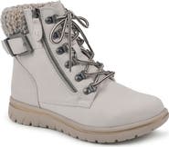 CLIFFS BY WHITE MOUNTAIN Hearty Knit Collar Lace-Up Boot