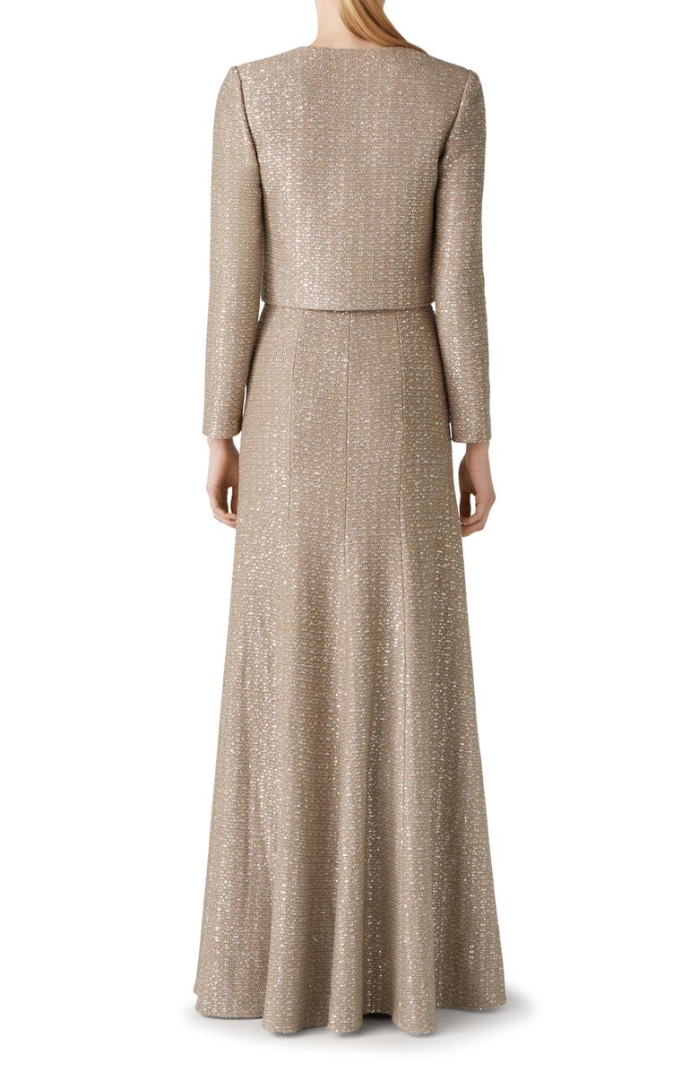 St. John Evening Sequin Textured Knit Boxy Jacket, Alternate, color, 