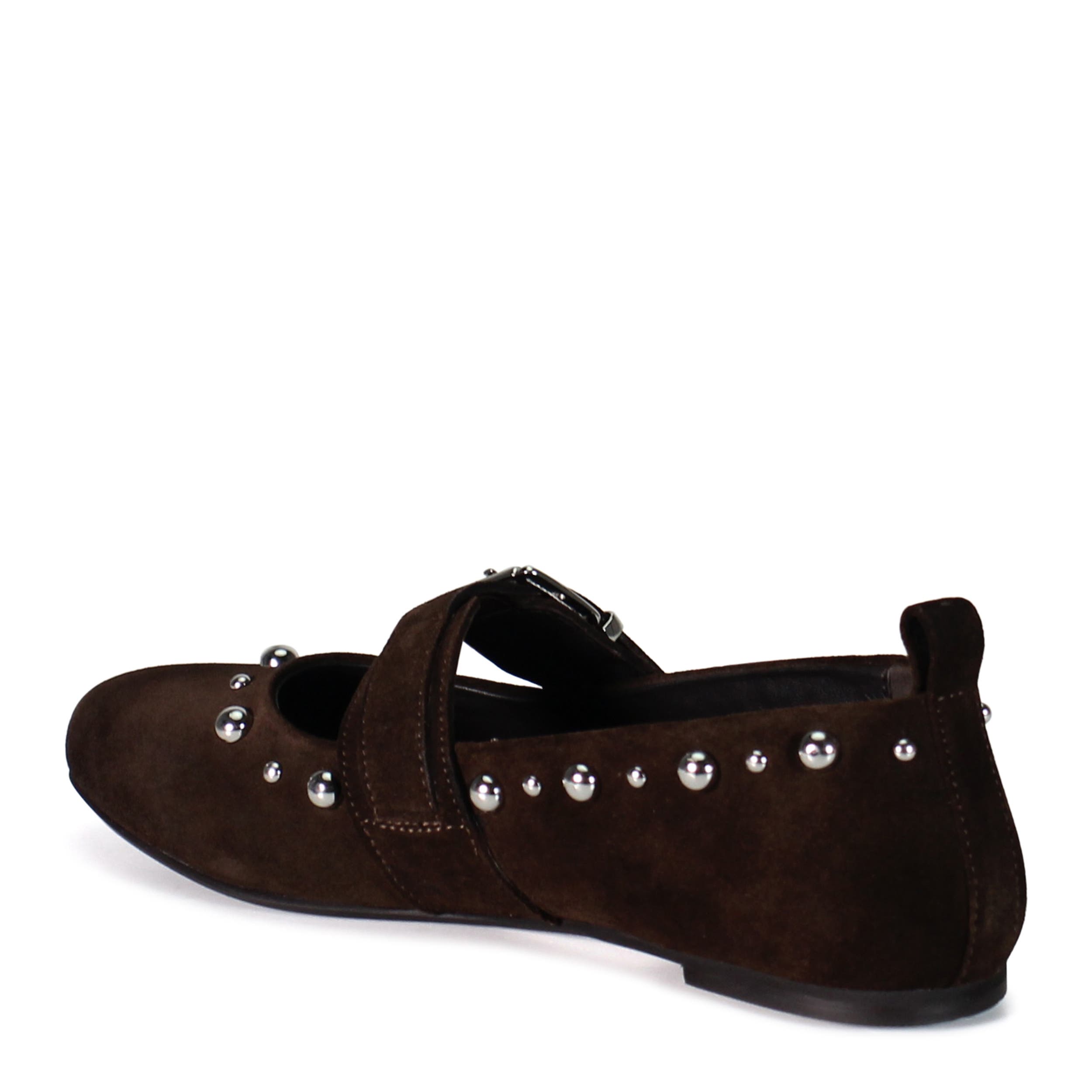 EXEC UTIVE Suede Mary Jane Flat, Alternate, color, Chocolate
