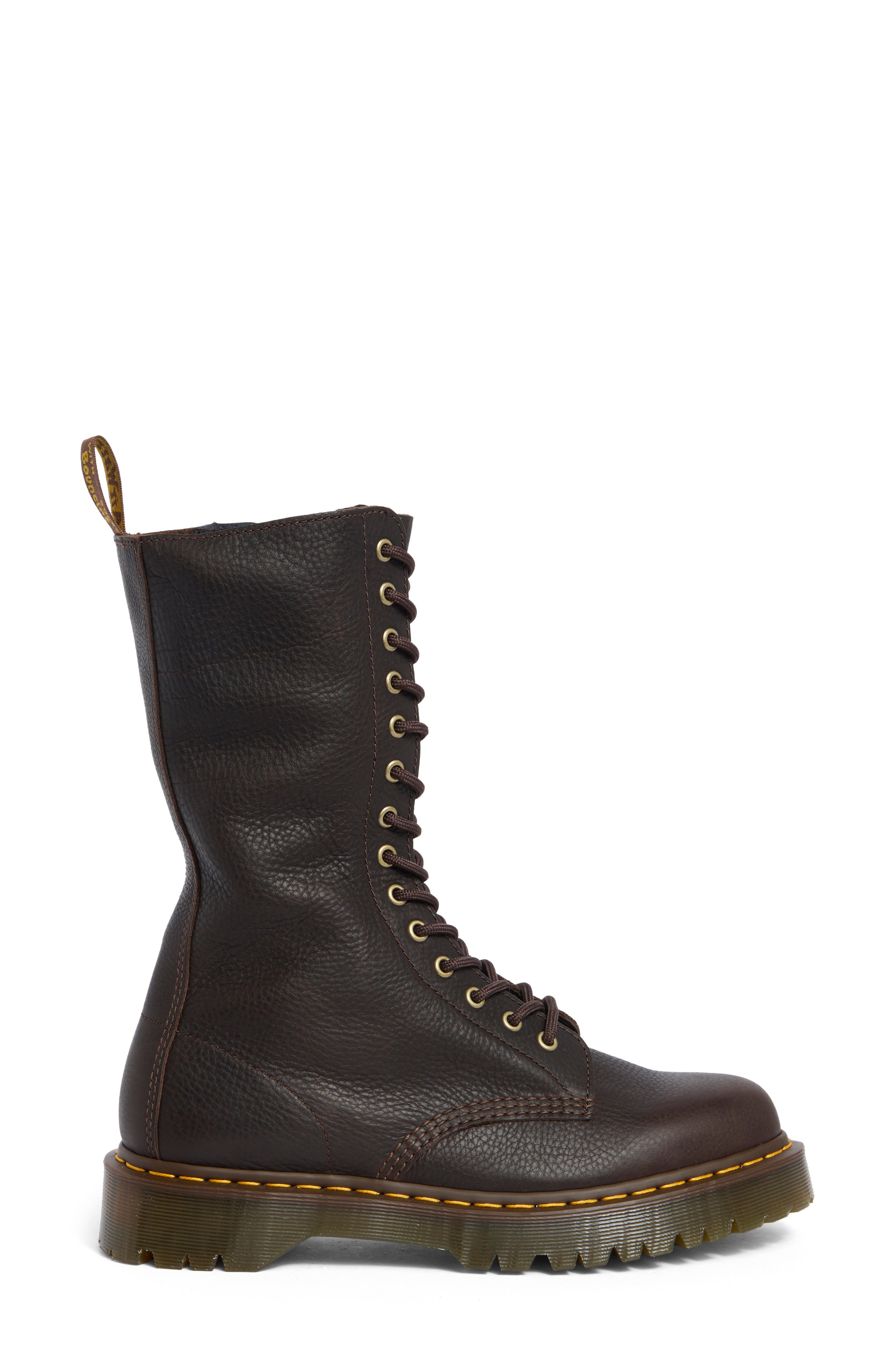 Bex 14-Eye Lace-Up Combat Boot, Alternate, color, DARK BROWN