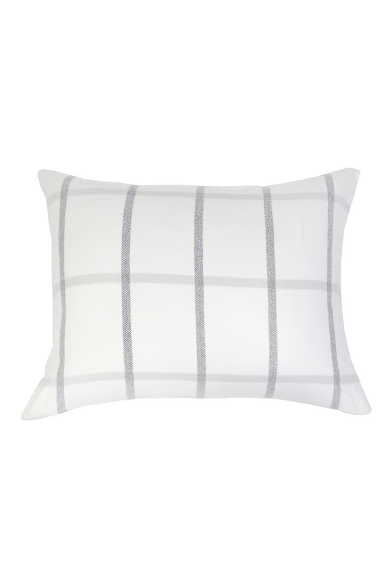 Copenhagen Windowpane Check Cotton Accent Pillow, Main, color, WHITE/GREY