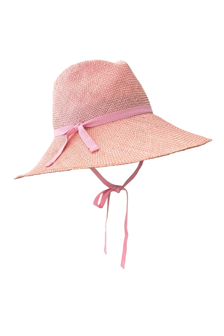 Rosie Wide Brim Straw Hat, Alternate, color, Pink