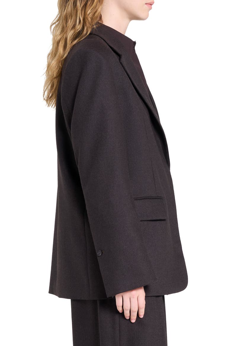 Jillian Stretch Wool & Cashmere Blazer, Alternate, color, CHOCOLATE