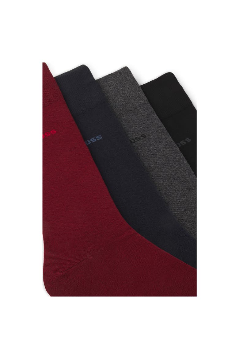 Assorted 4-Pack Solid Cotton Blend Dress Socks Gift Box, Alternate, color, BLACK MULTI ASSORTED