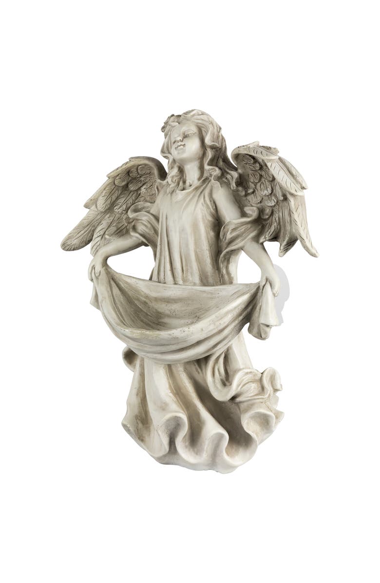 Northlight 18.5" Serene Angel Bird Feeder Outdoor Garden Statue, Alternate, color, Gray