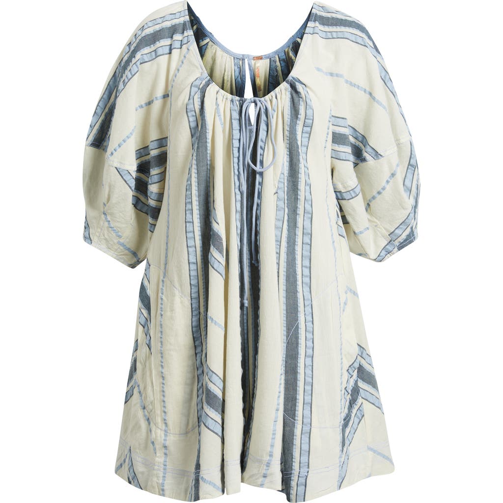 Free People Bop Around Stripe Romper In White