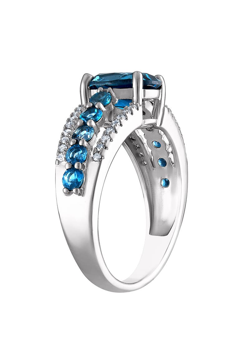 Sterling Silver Diamond & London Blue Topaz Ring, Alternate, color, LONDON BLUE TOPAZ