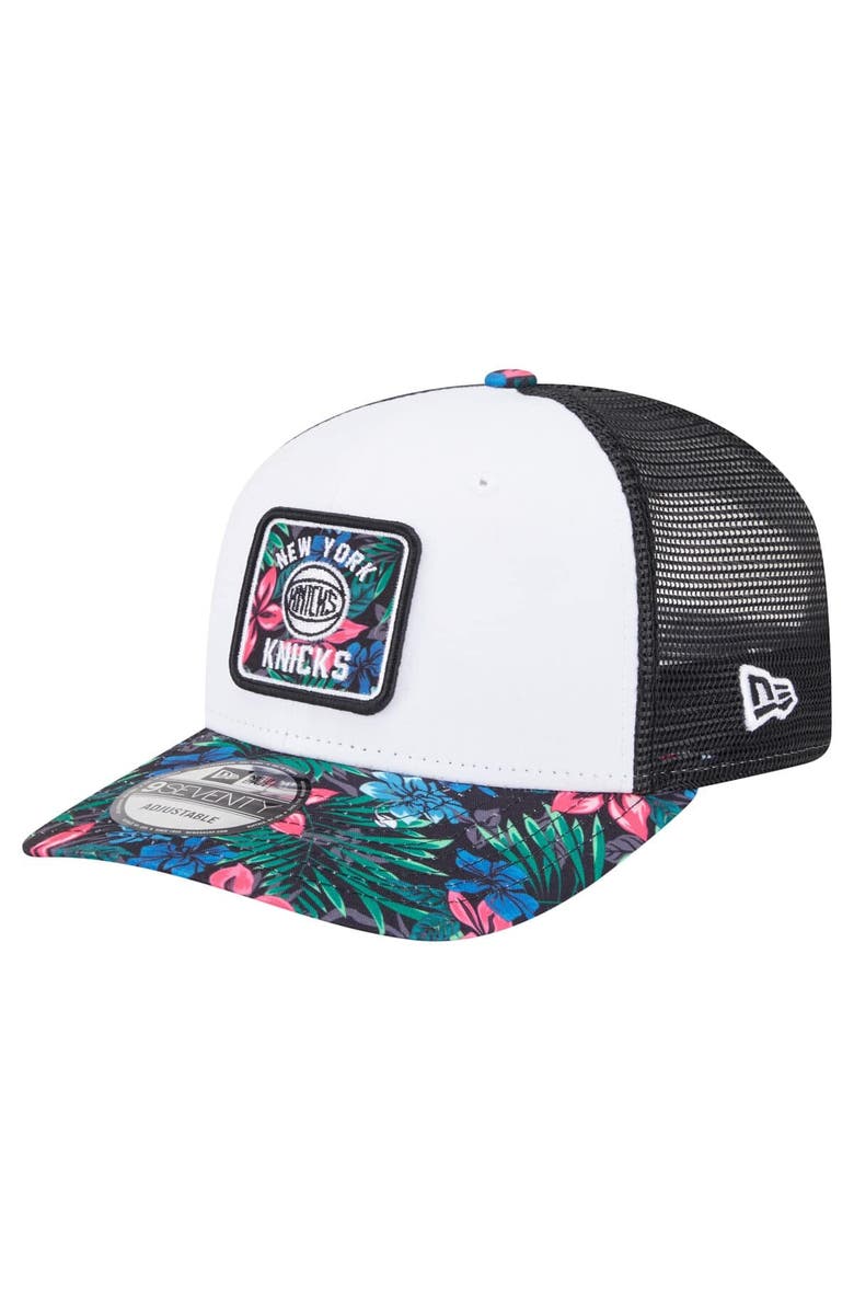New Era Men's New Era  White New York Knicks Floral 9SEVENTY Adjustable Hat, Main, color, 