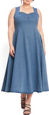 FLYING TOMATO Denim Maxi Dress