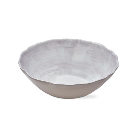 Merida Antique White Melamine Serving Bowl Dishwasher Safe