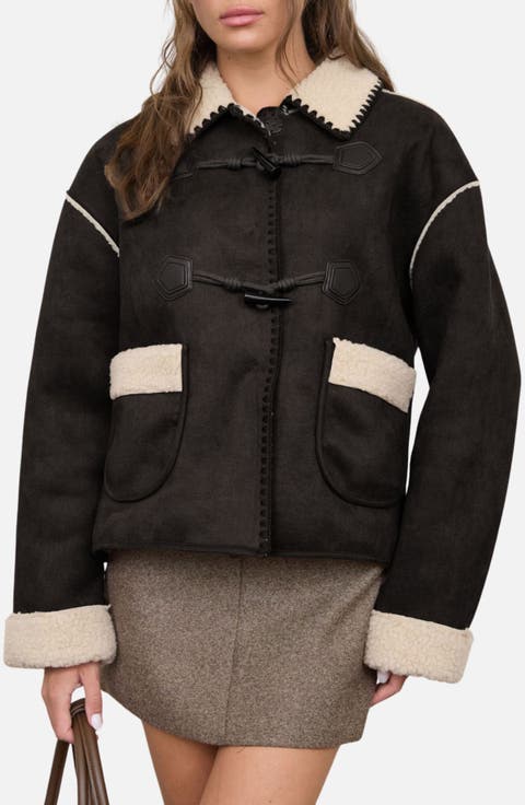 Faux Shearling & Faux Suede Jacket