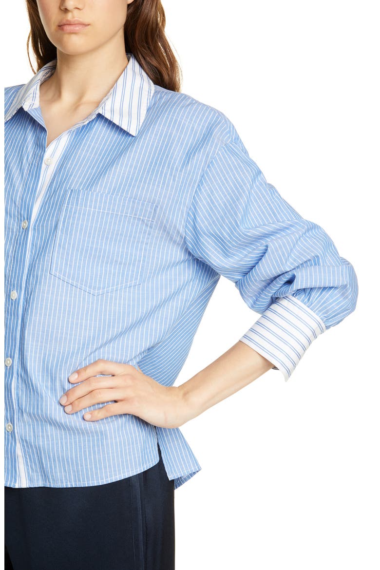 Drusilla Pinstripe Shirt, Alternate, color, FRENCH CHAMBRAY