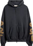 Fear of God Essentials 90s Graphic Washed Zip Front Cotton Hoodie