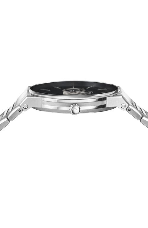 Ferragamo Guilloche Quartz Bracelet Watch, 40mm In Silver
