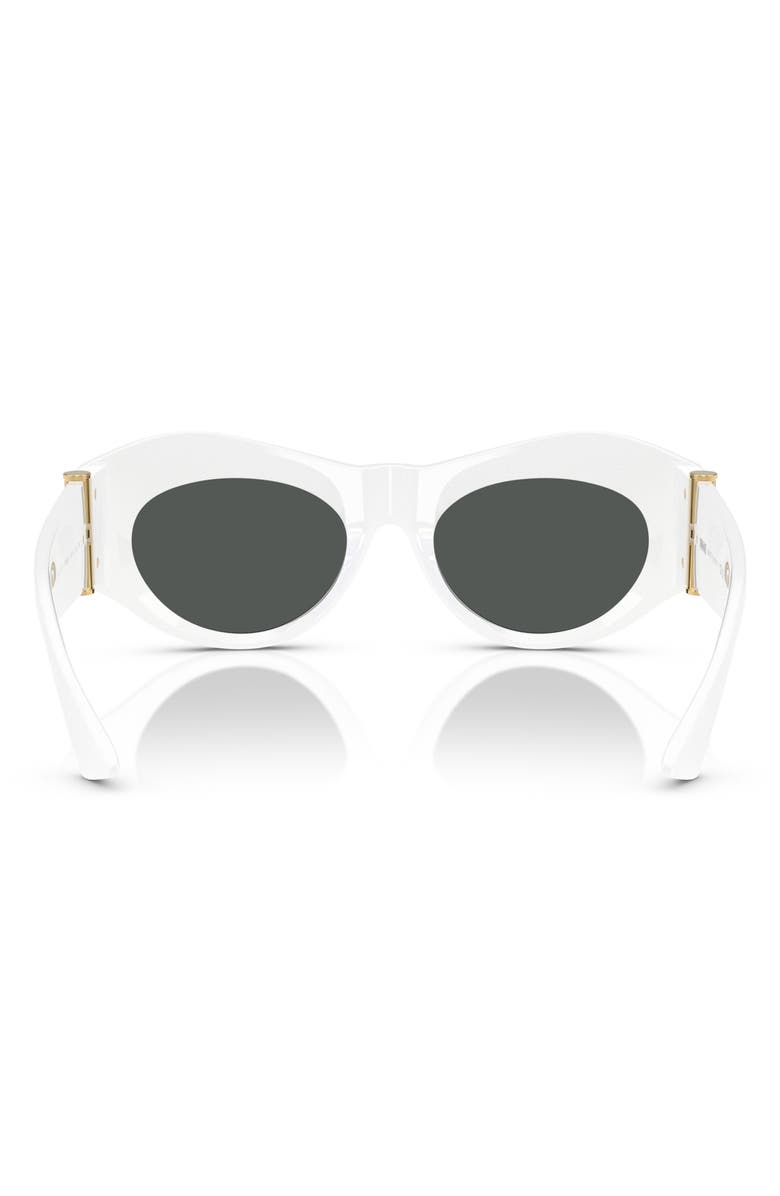 Versace 52mm Oval Sunglasses, Alternate, color, White