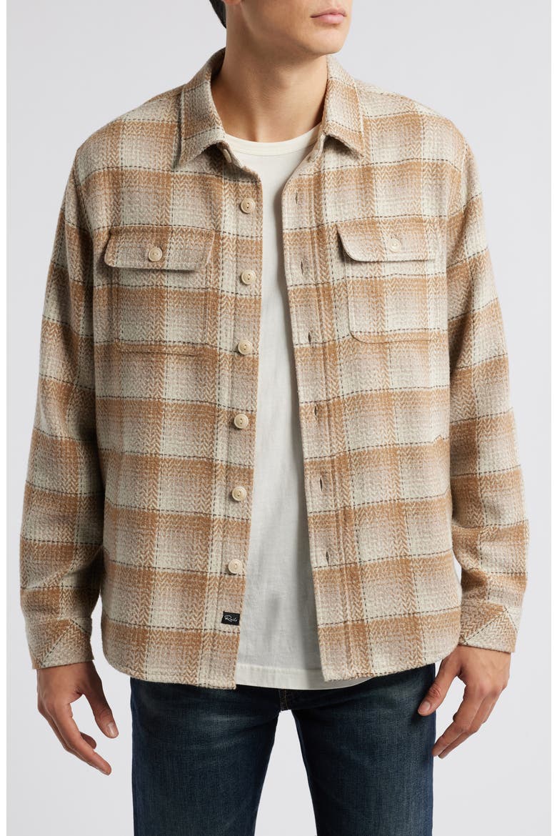 Berkshire Plaid Flannel Shirt Jacket, Main, color, SIENNA SUNSET
