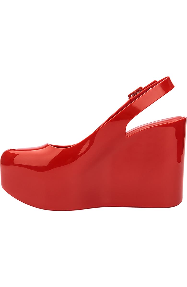Melissa Groovy Slingback Platform Wedge Pump, Alternate, color, Red