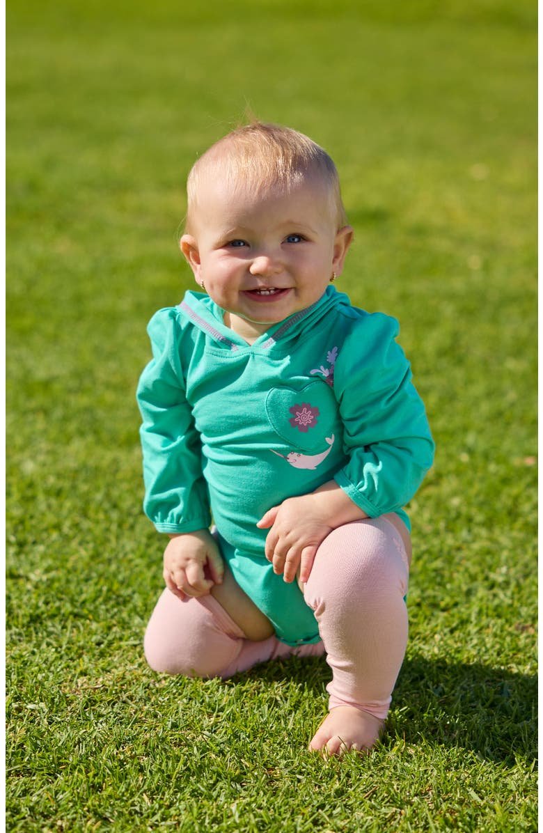 UV Skinz Hooded Sunzie, Alternate, color, Turquoise Narwhal