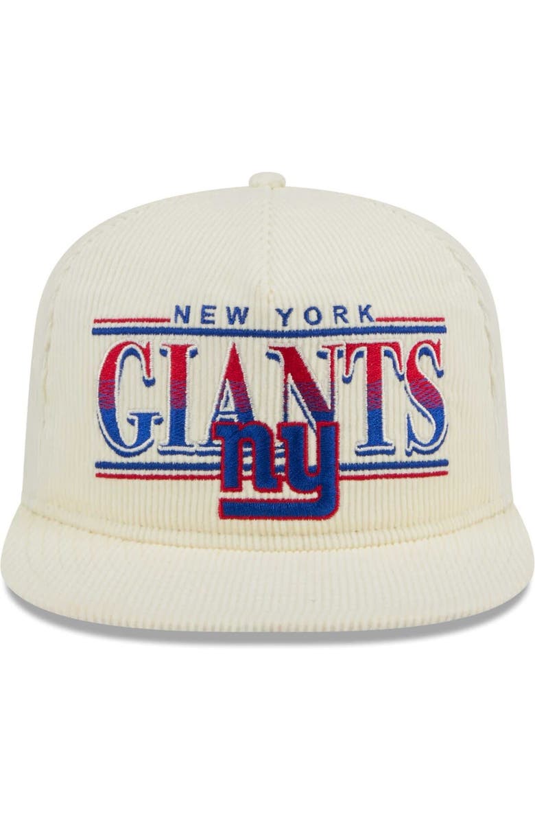 New Era Men's New Era Cream New York Giants Throwback Corduroy Golfer Snapback Hat, Alternate, color, 