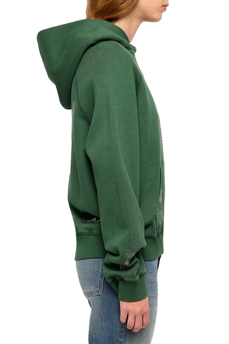 Rhinestone Graphic Hoodie, Alternate, color, RAIN FOREST