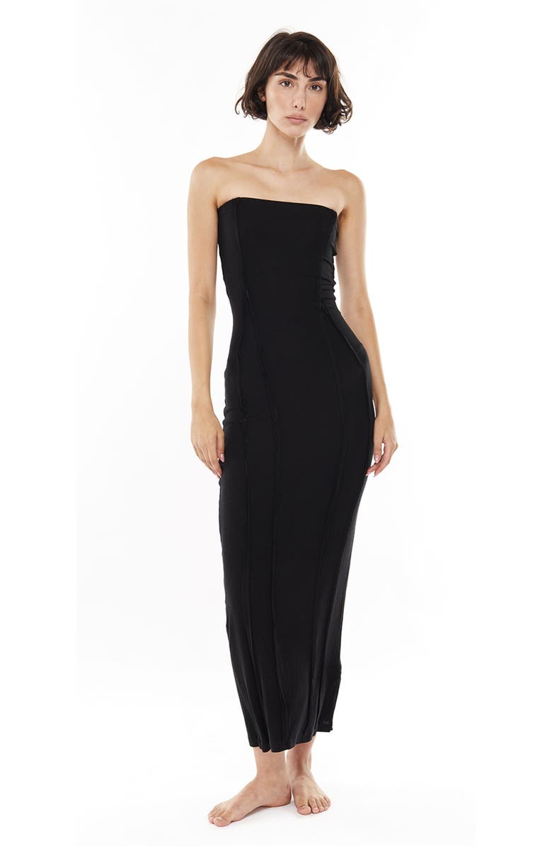 Mother of All Papper Strapless Maxi Dress, Alternate, color, Black