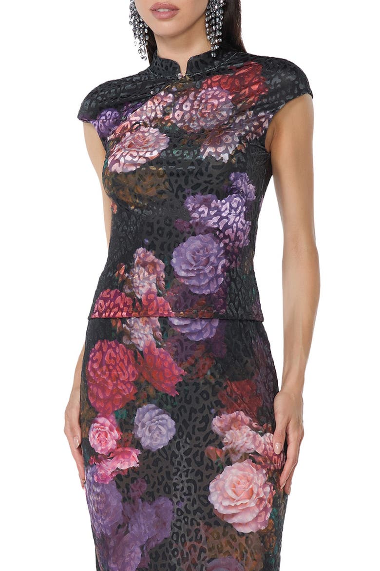 Adjoa Stand Collar Top, Main, color, VIOLET ROSES