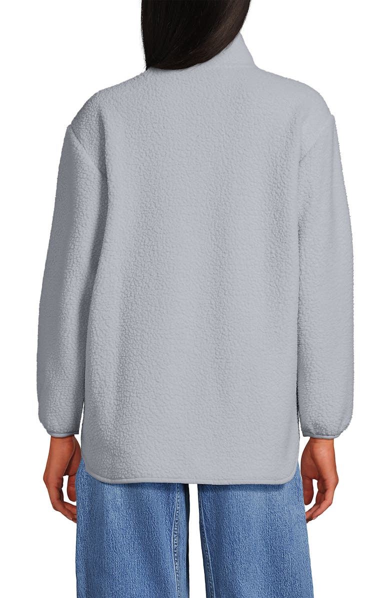 Lands' End Cozy High Pile Full Zip Fleece Jacket, Alternate, color, Pale Gray