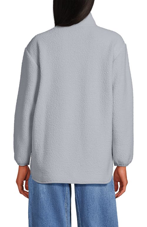 Lands' End Cozy High Pile Full Zip Fleece Jacket In Gray