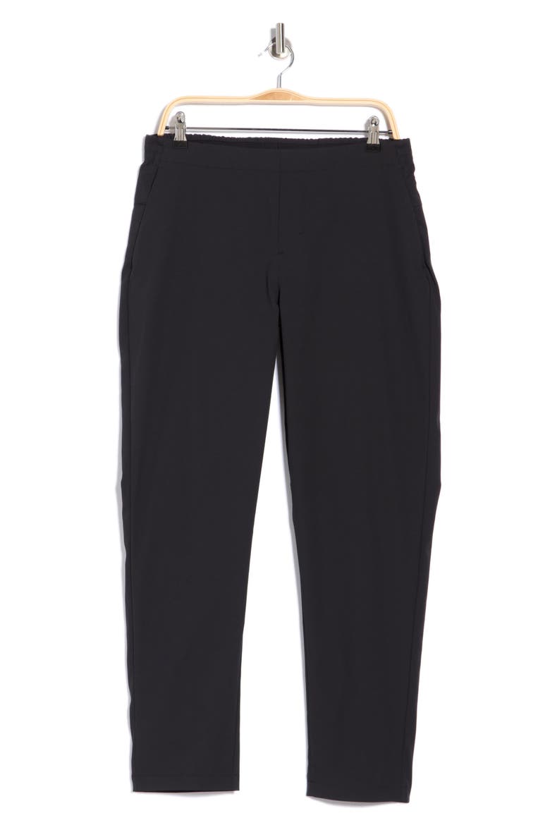 Dayshift Tapered Piqué Pants, Alternate, color, BLACK