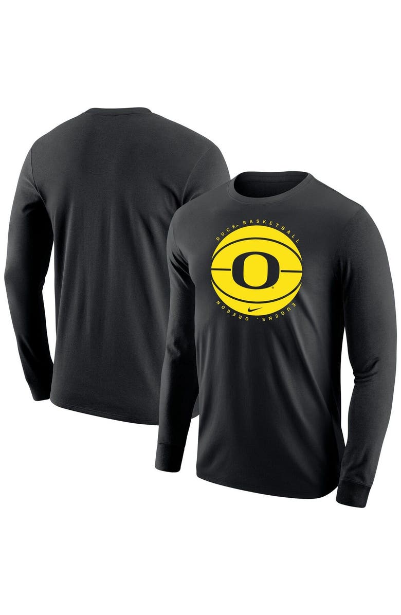 Nike Men's Nike Black Oregon Ducks Basketball Long Sleeve T-Shirt, Main, color, Black