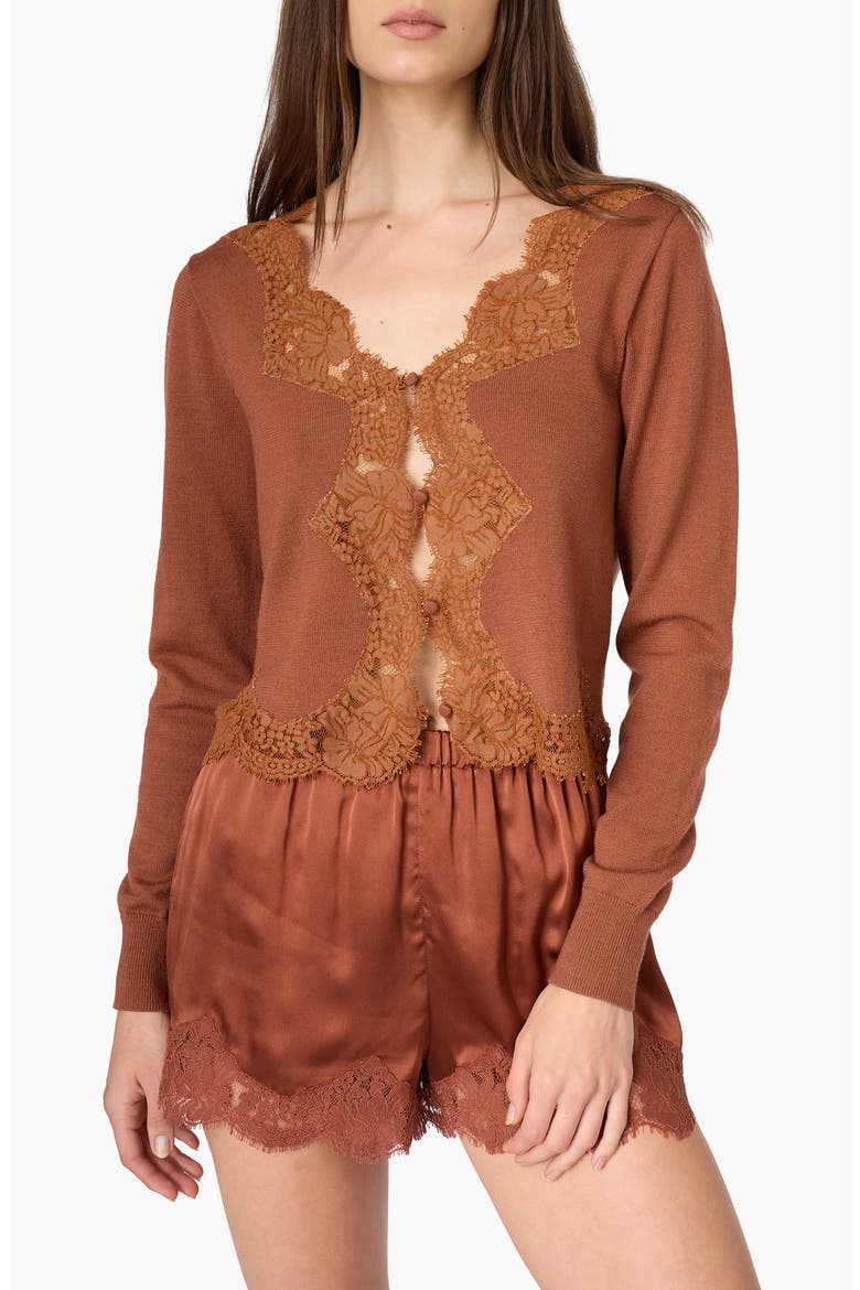 CAMI NYC Sanders Lace Trim Cardigan (Women) | Nordstrom