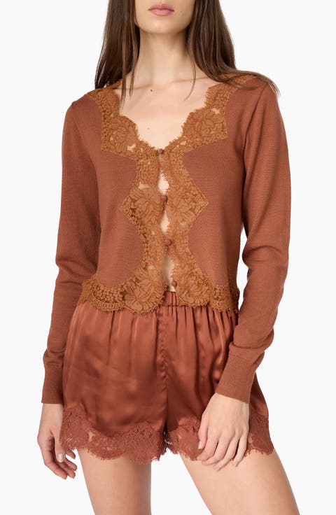 Sanders Lace Trim Cardigan