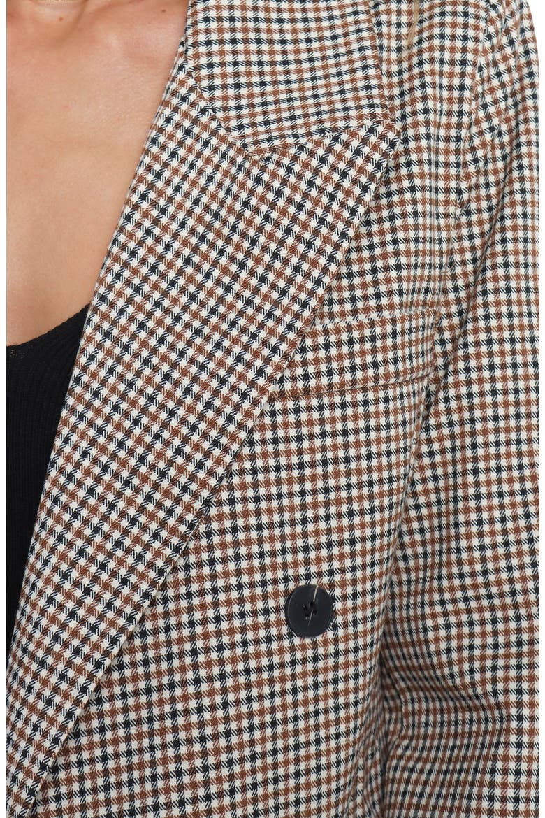 Juliette Check Double Breasted Blazer, Alternate, color, BROWN