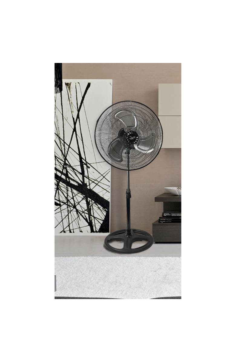Vie Air 18 Inch Industrial Heavy Duty Pedestal Oscillating Metal Stand Fan, Alternate, color, Black