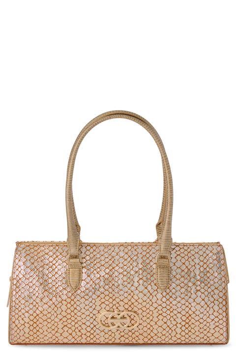 Sophia Croc Embossed Leather Satchel