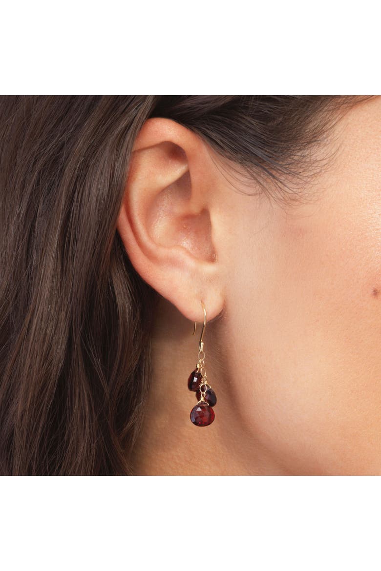 Garnet Bead Dangle Earrings, Alternate, color, Garnet