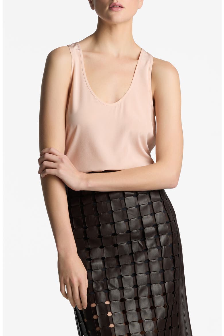 Silk Crêpe de Chine Tank, Main, color, LIGHT BLOSSOM