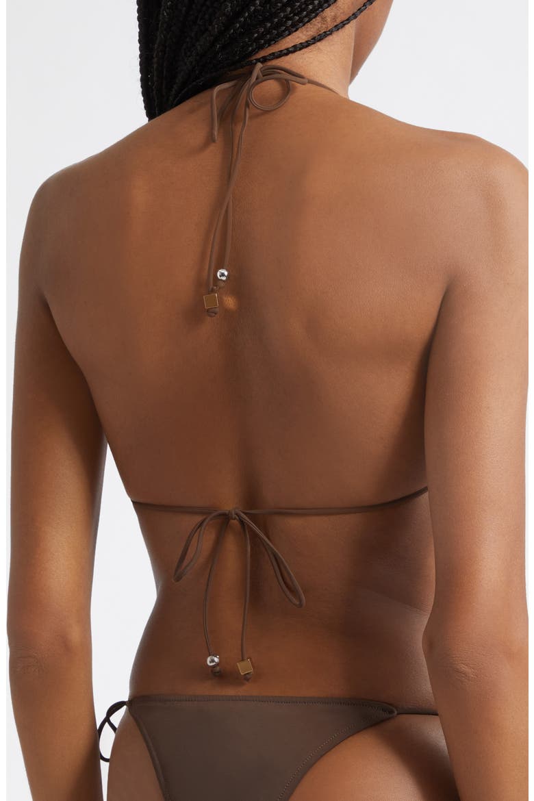 Le Haut de Plage Triangle Bikini Top, Alternate, color, BROWN