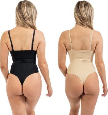 2-Pack Thong Shaper Bodysuit