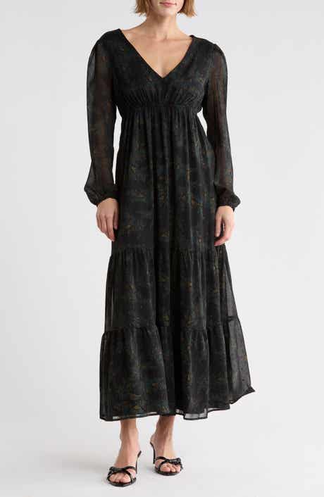 Clip Dot Chifon Maxi Dress