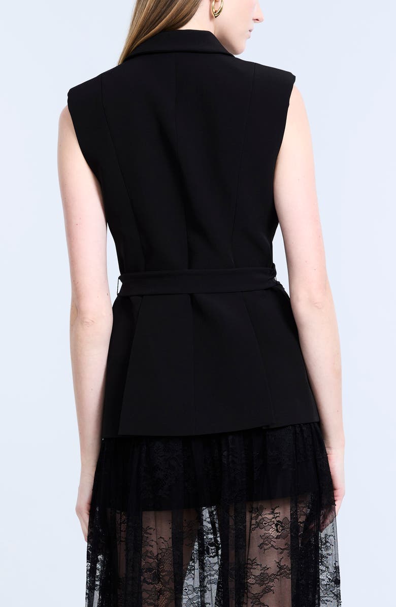 BCBGMAXAZRIA Belted Double Breasted Vest, Alternate, color, Black