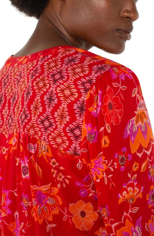 Liverpool Los Angeles Floral Button-up Shirt In Red