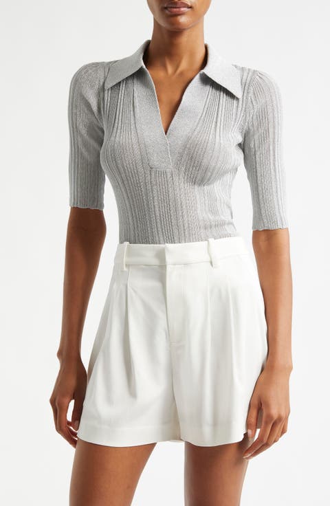 Joey Metallic Elbow Sleeve Polo