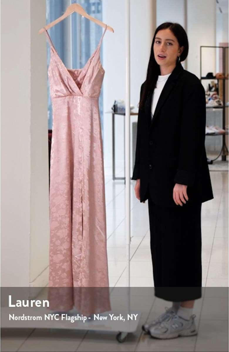 Radiant Refinement Jacquard Satin Gown, sales video thumbnail