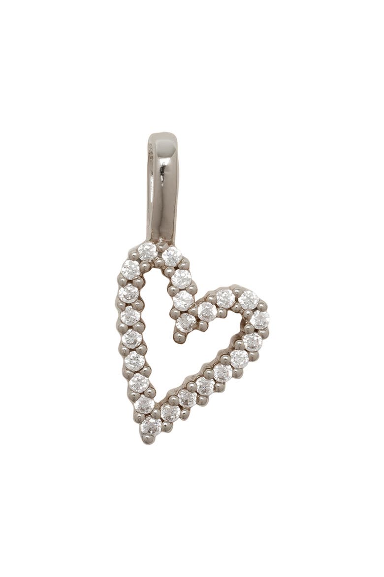 Sweetheart Cubic Zirconia Charm Pendant, Main, color, SILVER