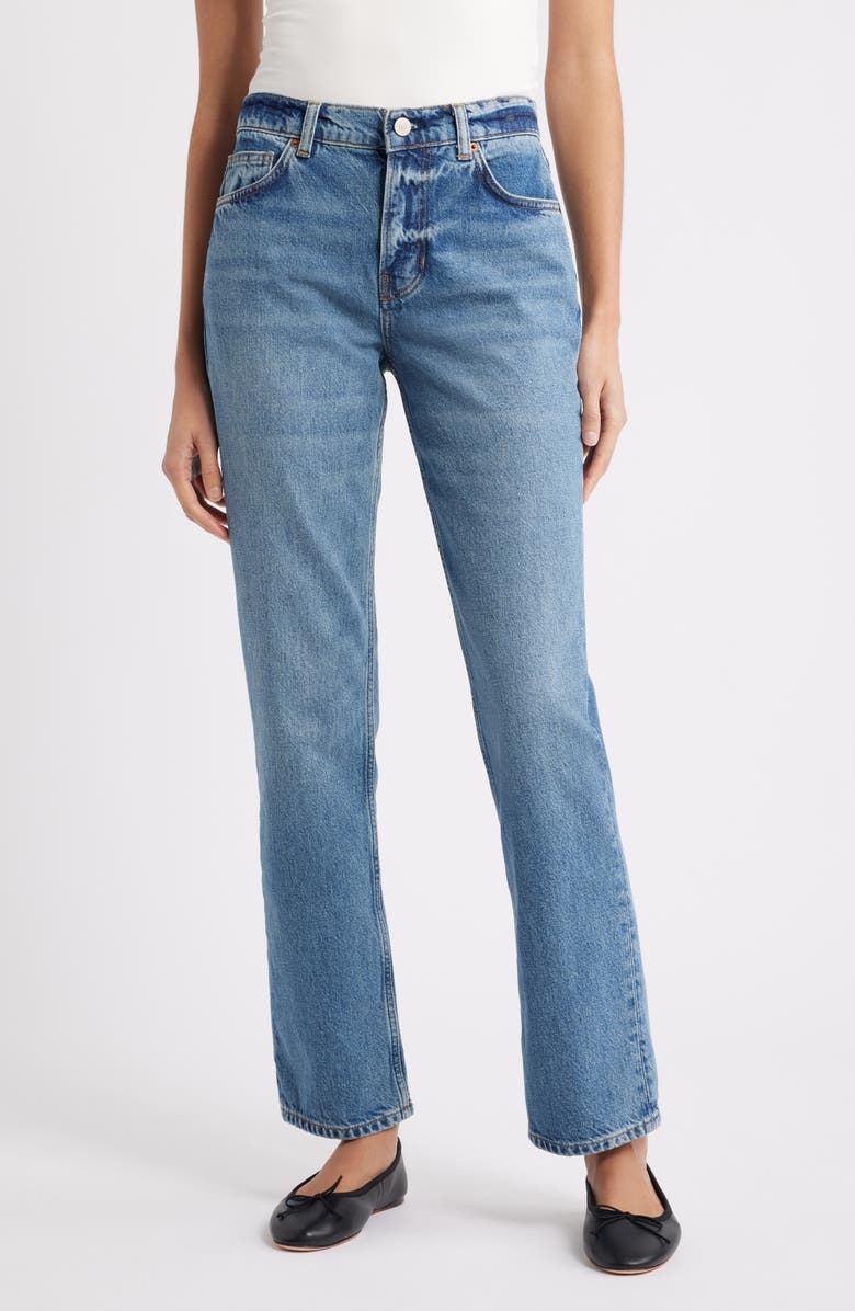 Reformation Greer Straight Leg Jeans, Main, color, Chad